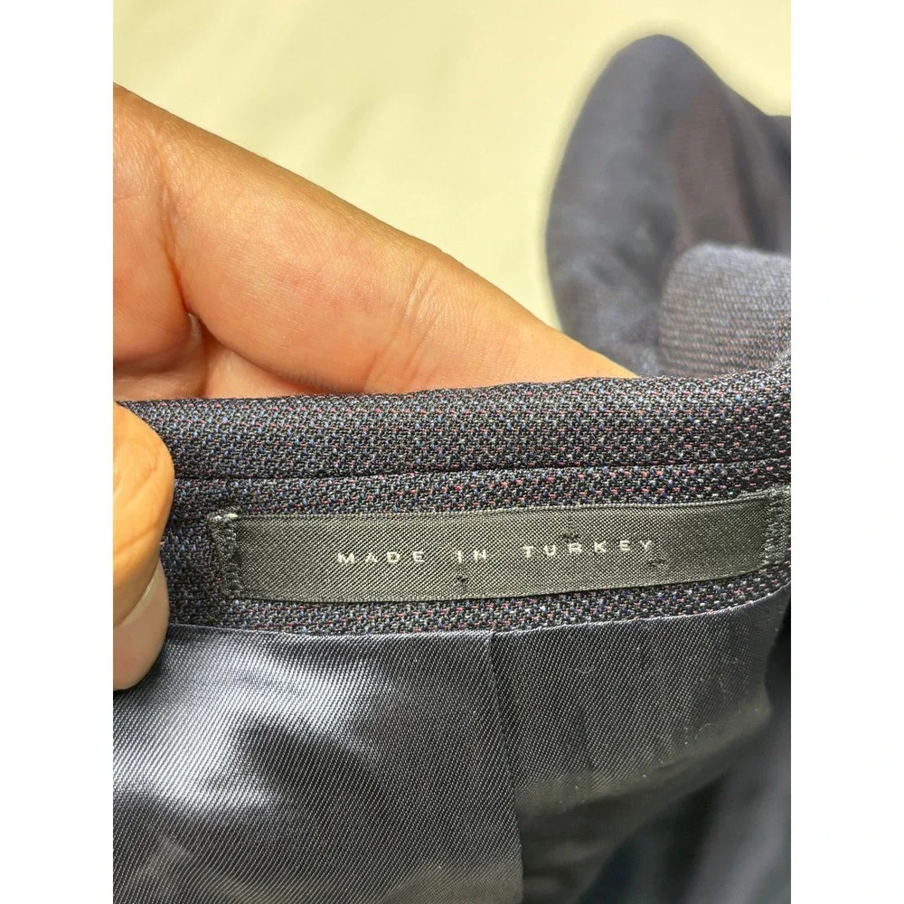 Hugo Boss Navy Blue Drago Italian Virgin Wool Blazer Sport Coat 42R Mens